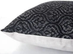 MCW Ropa De Casa-Cojín decorativo barroco Negro / Plateado