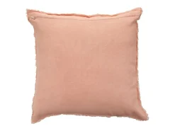 J-Line Ropa De Casa-Cojín desgastado de lino melocotón 45 x 45 cm Rosa