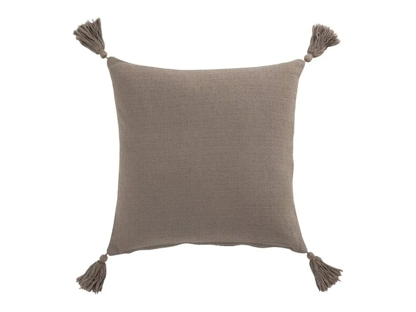 Online J-Line Cojín flor + borlas algodón topo 44x44 cm Marru00f3n