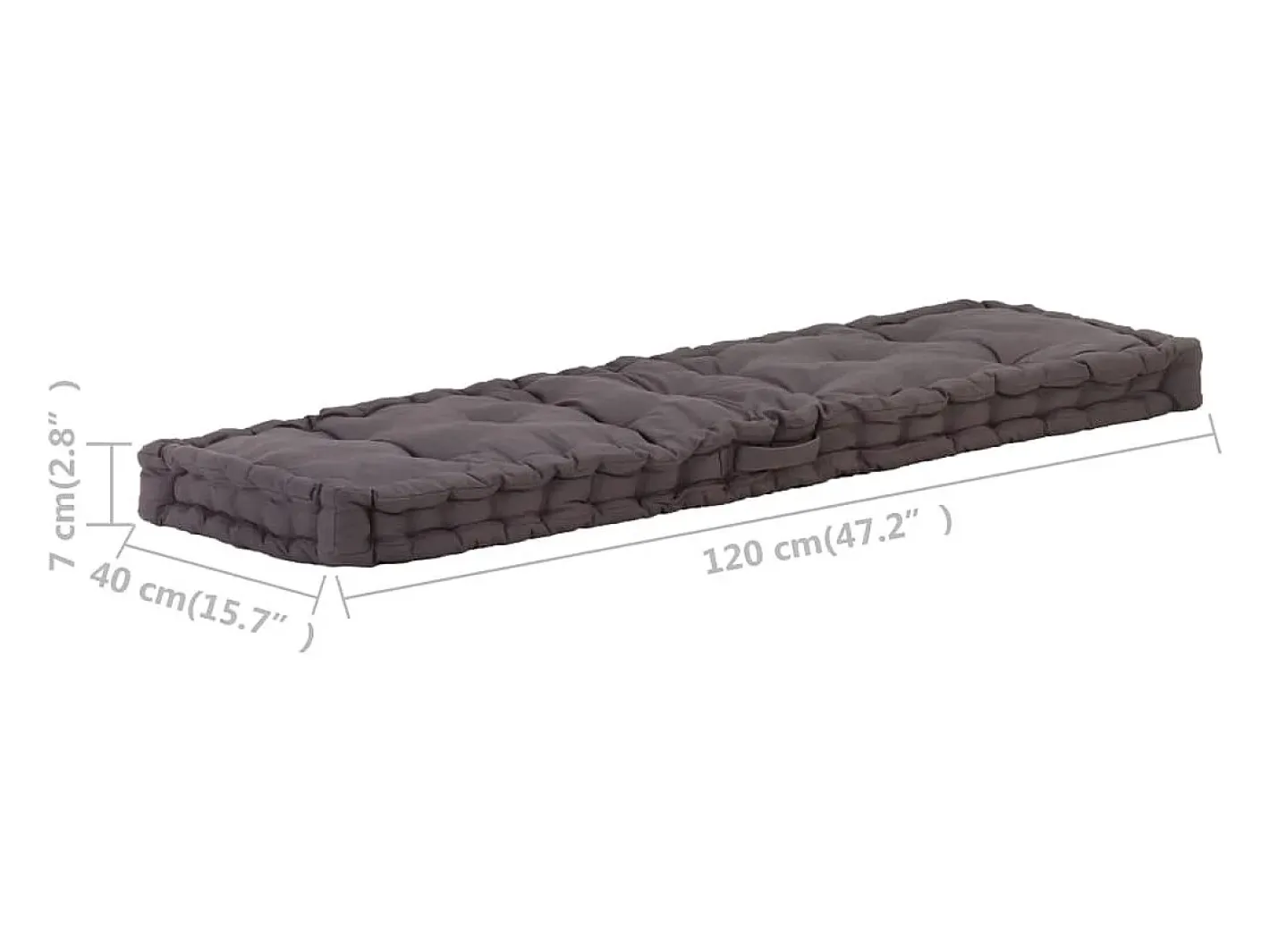 Hot Clicnbuy Cojín para palés algodón 120x40x7 cm Gris antracita