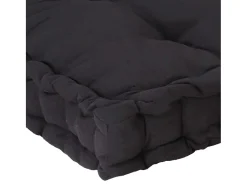 Cojín para palés algodón 120x40x7 cm ES745701 Negro Best