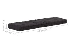 Discount Clicnbuy Cojín para palés algodón 120x40x7 cm Negro