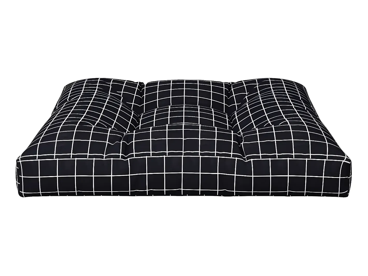 Sale Cojín para palés tela a cuadros negro 80x80x12 cm ES991419 Multicolor