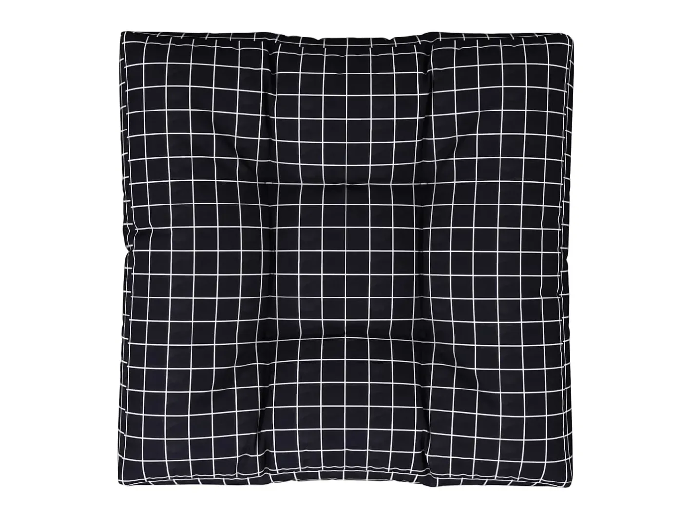Sale Cojín para palés tela a cuadros negro 80x80x12 cm ES991419 Multicolor