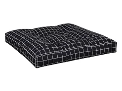Sale Cojín para palés tela a cuadros negro 80x80x12 cm ES991419 Multicolor