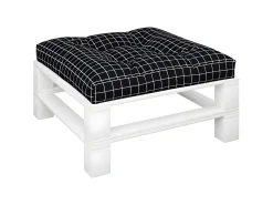 Sale Cojín para palés tela a cuadros negro 80x80x12 cm ES991419 Multicolor