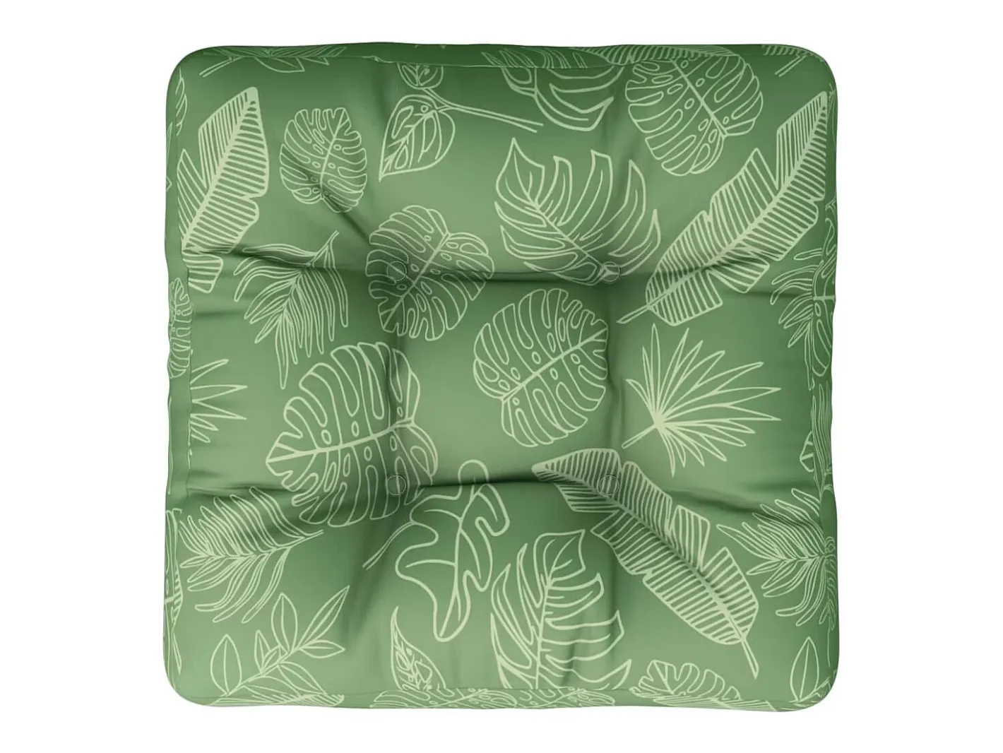 Ropa De Casa-Cojín para palés tela estampado de hojas 60x60x12 cm ES157560 Verde