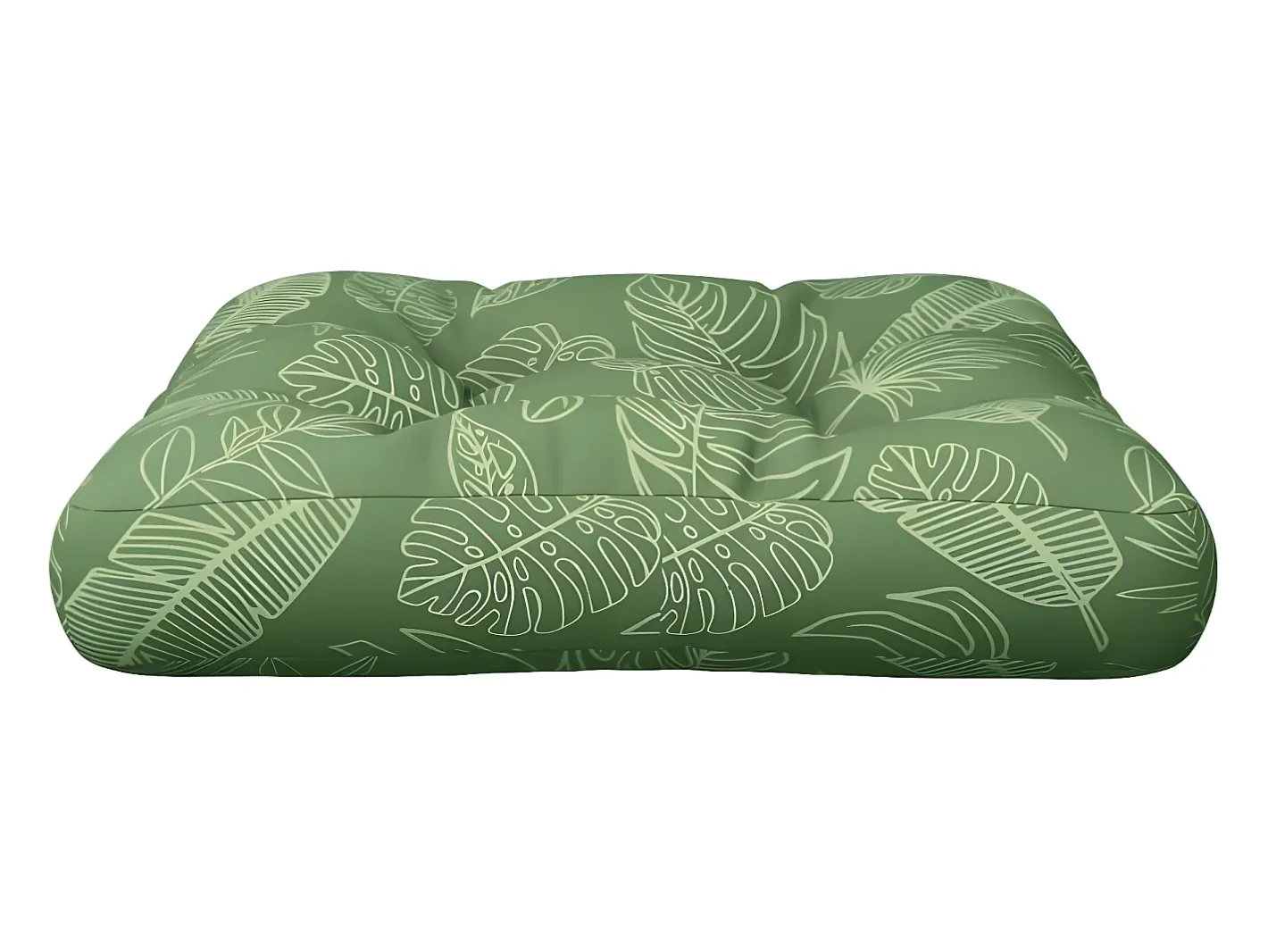Ropa De Casa-Cojín para palés tela estampado de hojas 60x60x12 cm ES157560 Verde