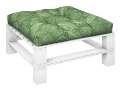 New Cojín para palés tela estampado de hojas 80x80x12 cm ES989658 Verde