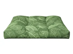 New Cojín para palés tela estampado de hojas 80x80x12 cm ES989658 Verde