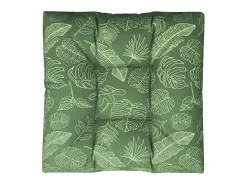 New Cojín para palés tela estampado de hojas 80x80x12 cm ES989658 Verde