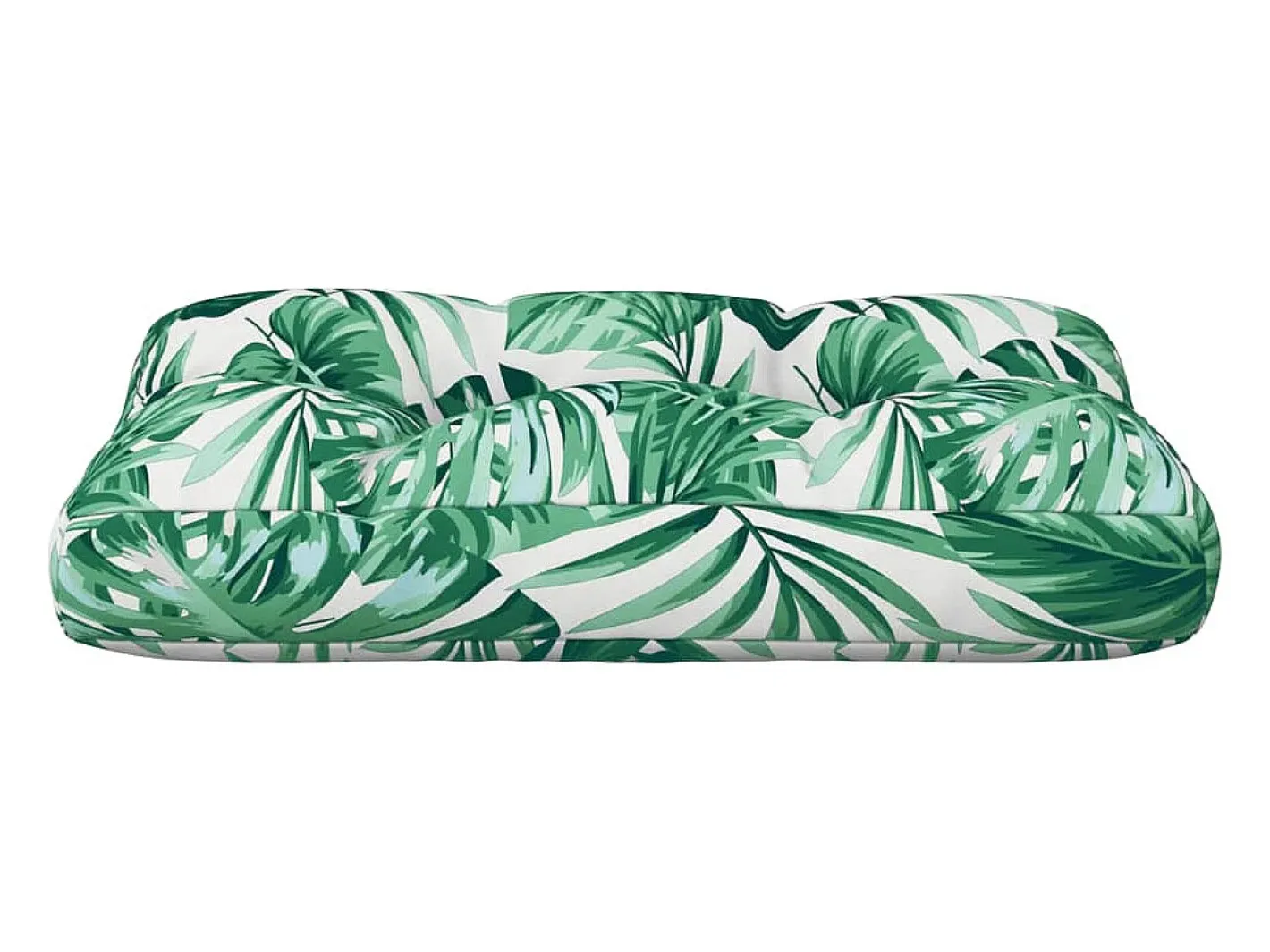 Clearance Clicnbuy Cojín para palés tela estampado de hojas 60x40x12 cm Verde