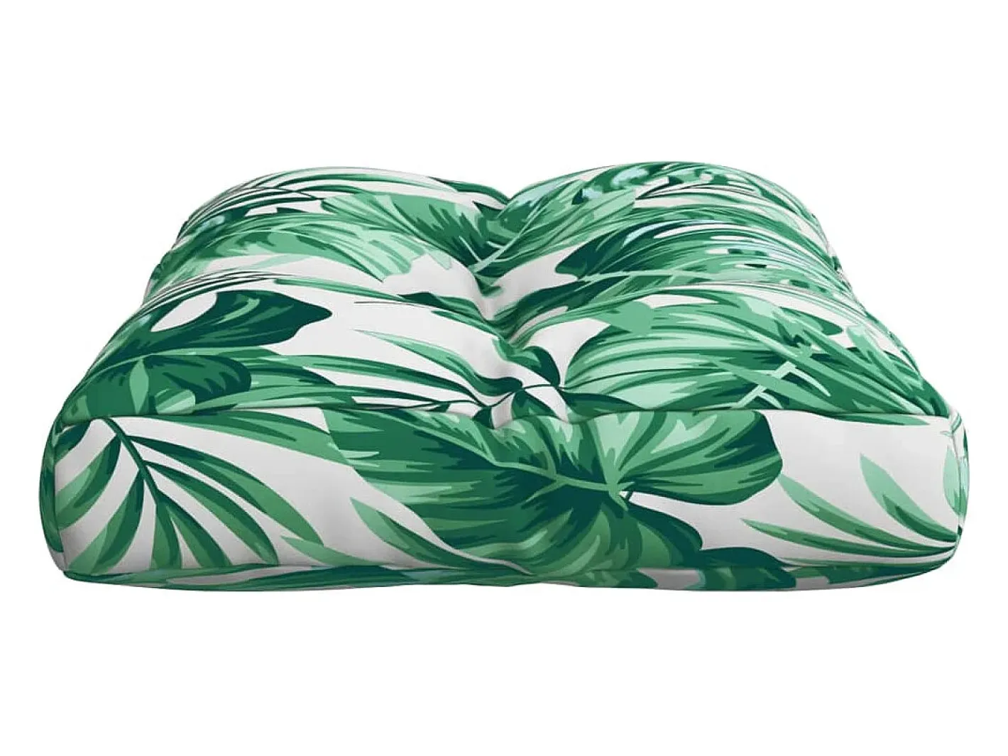 Clearance Clicnbuy Cojín para palés tela estampado de hojas 60x40x12 cm Verde