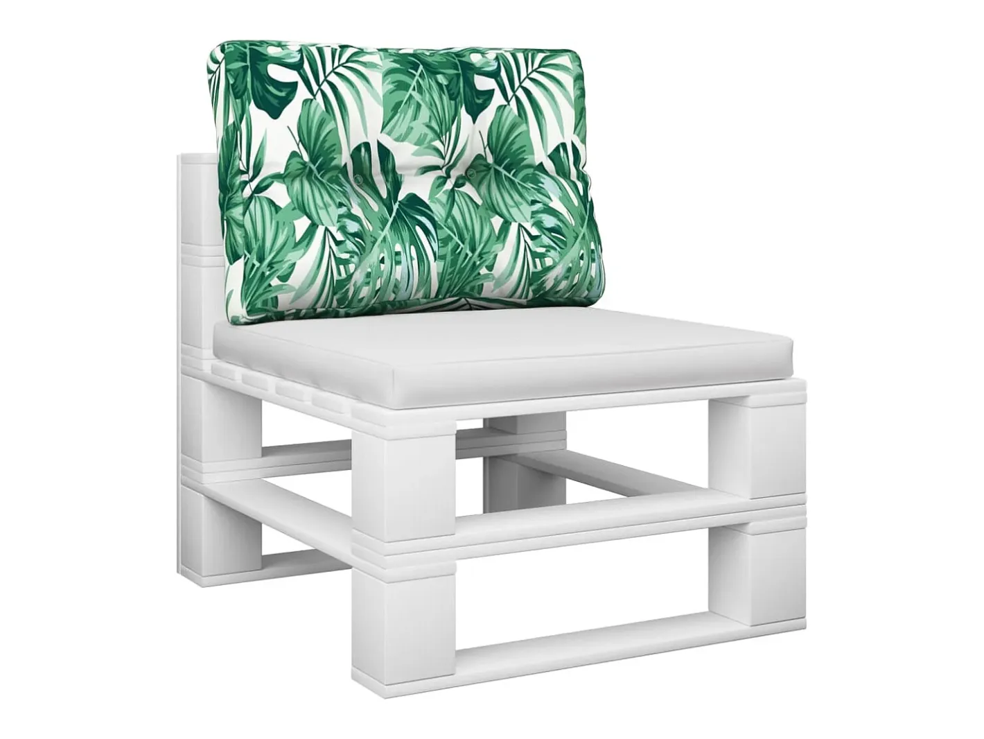 Clearance Clicnbuy Cojín para palés tela estampado de hojas 60x40x12 cm Verde