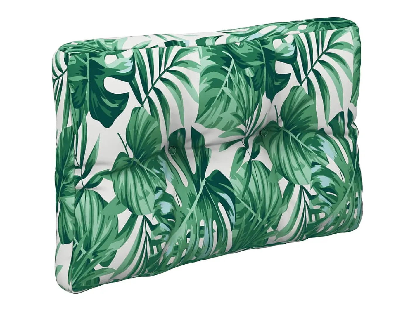 Clearance Clicnbuy Cojín para palés tela estampado de hojas 60x40x12 cm Verde