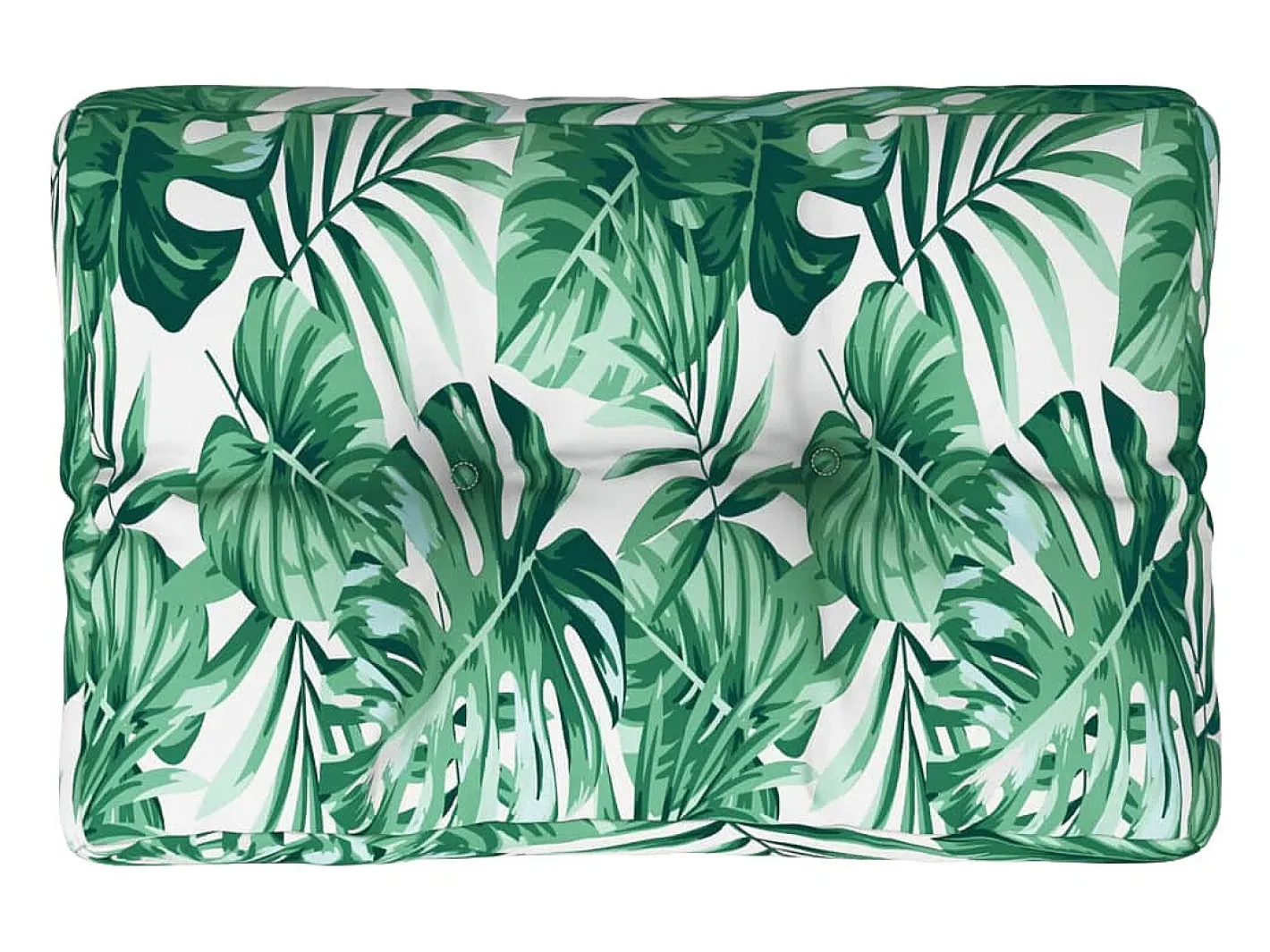 Clearance Clicnbuy Cojín para palés tela estampado de hojas 60x40x12 cm Verde