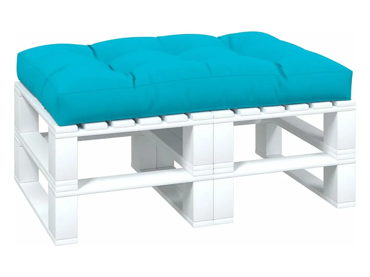 Clicnbuy Cojín para palés tela turquesa 120x80x12 cm Azul turquesa