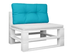 Sale Cojín para palés tela turquesa 80x40x12 cm ES875096 Azul