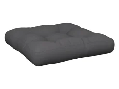 Clicnbuy Ropa De Casa-Cojín para sofá de palets de tela antracita 60x61,5x10 cm Gris antracita