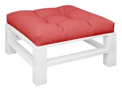 Clicnbuy Ropa De Casa-Cojín para sofá de palets de tela 70x70x12 cm Rojo