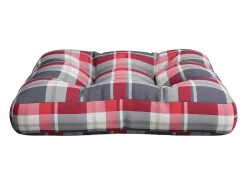 Clicnbuy Cojín para sofá de palets de tela a cuadros rojos Multicolor Online
