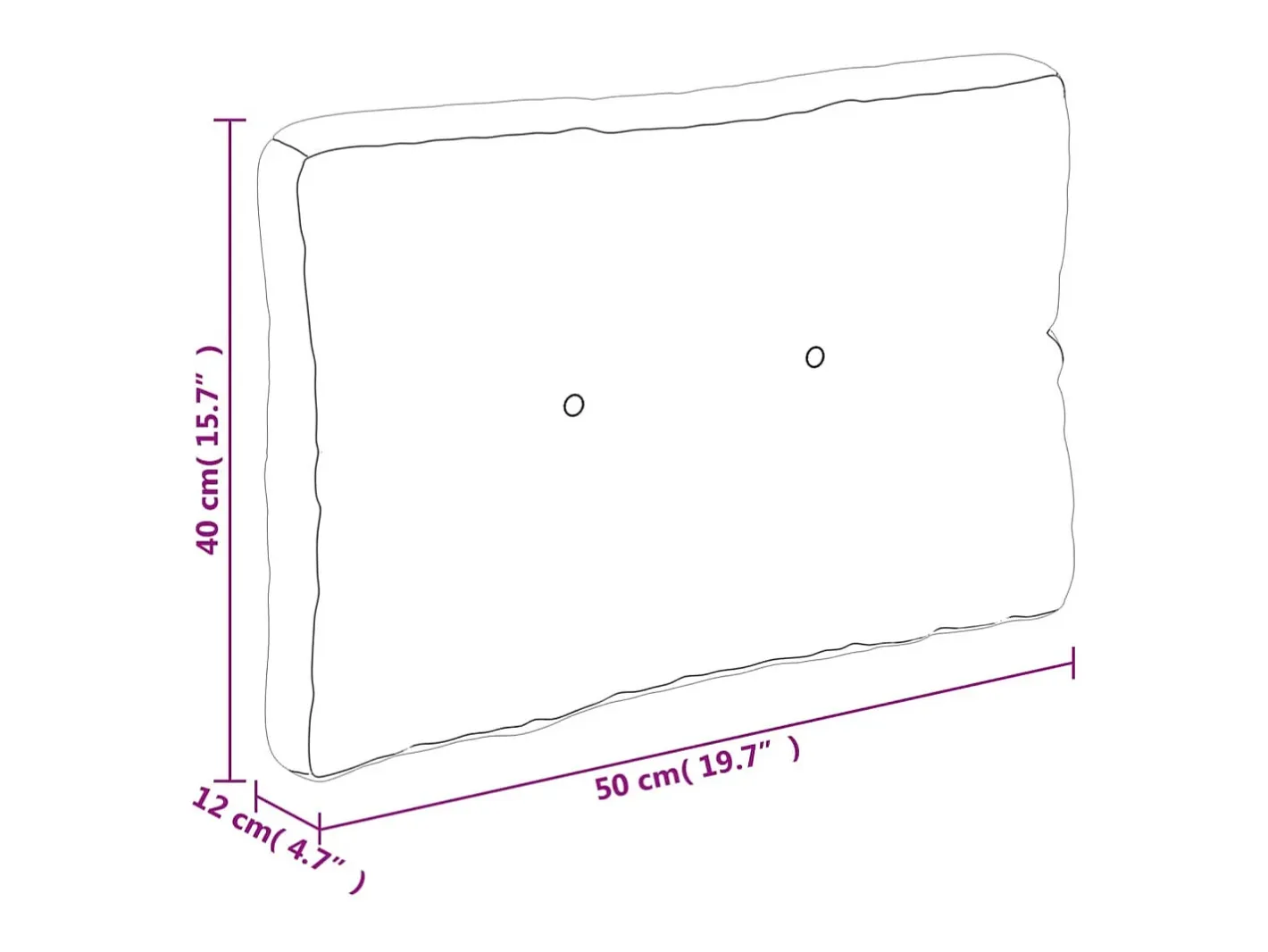 Clicnbuy Cojín para sofá de palets de tela antracita 50x40x12 cm Gris antracita Discount