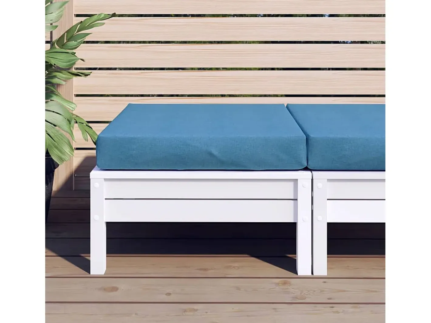 Clicnbuy Ropa De Casa-Cojín para sofá de palets tela melange 60x60x10 cm Azul