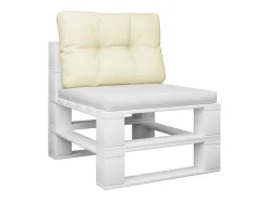Outlet Clicnbuy Cojín para sofá de palets tela 50x40x12 cm Crema