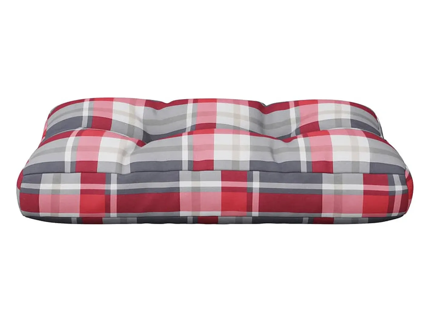 Clicnbuy Ropa De Casa-Cojín para sofá de palets tela a cuadros 60x40x12 cm Rojo