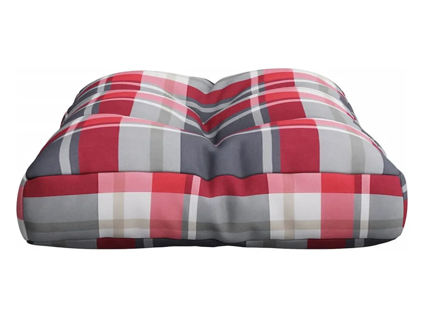 Clicnbuy Ropa De Casa-Cojín para sofá de palets tela a cuadros 60x40x12 cm Rojo