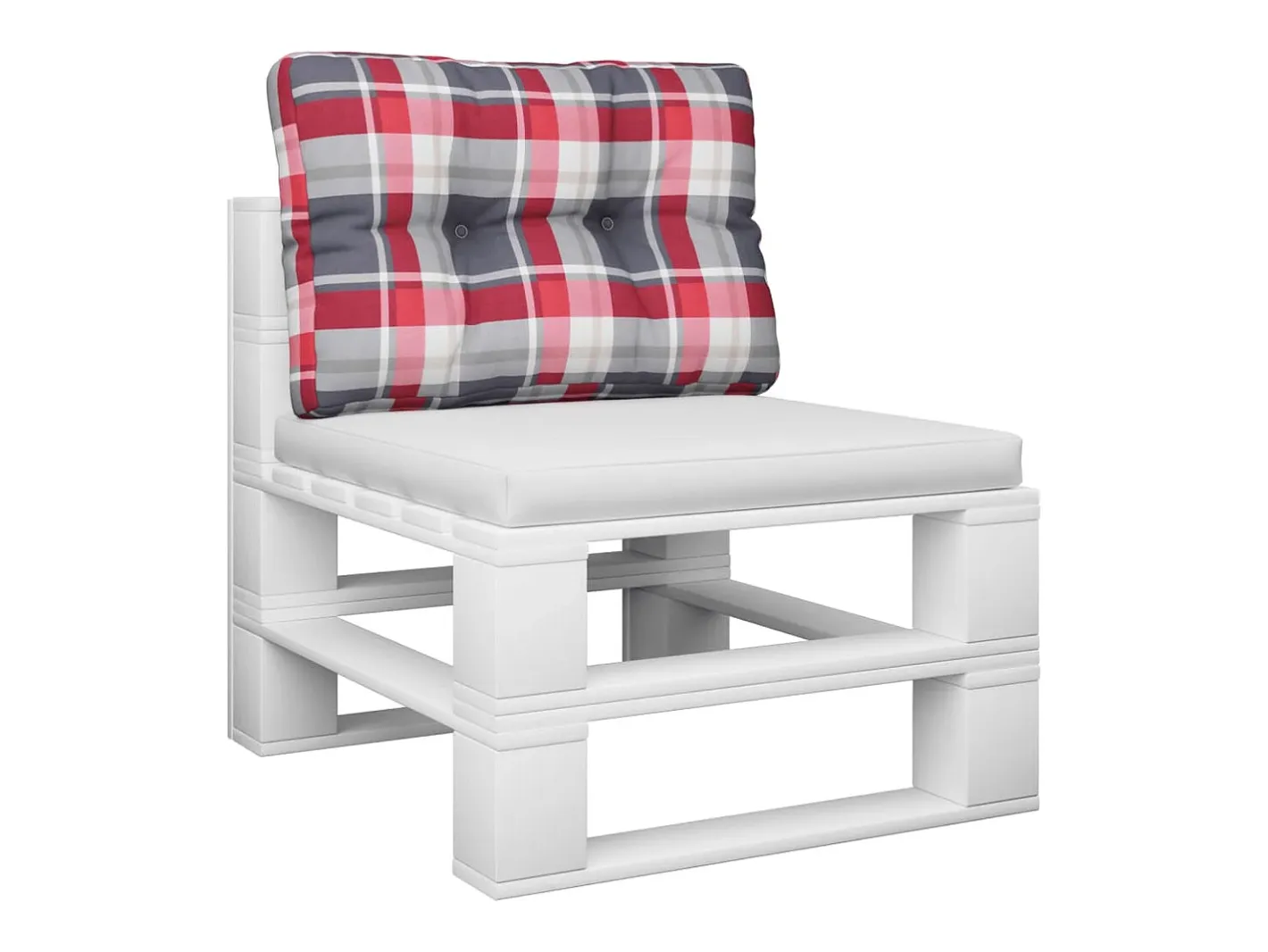 Clicnbuy Ropa De Casa-Cojín para sofá de palets tela a cuadros 60x40x12 cm Rojo