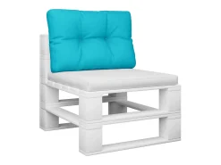 Clicnbuy Ropa De Casa-Cojín para sofá de palets tela turquesa 60x40x12 cm Azul turquesa
