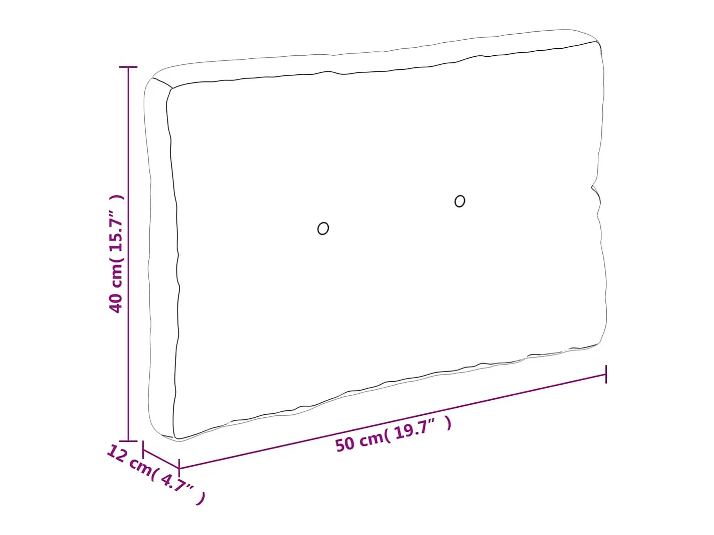 Clicnbuy Cojín para sofá de palets tela marino 50x40x12 cm Azul Discount