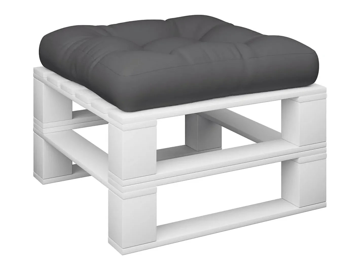 Clicnbuy Ropa De Casa-Cojín para sofá de palets tela 58x58x10 cm Gris antracita