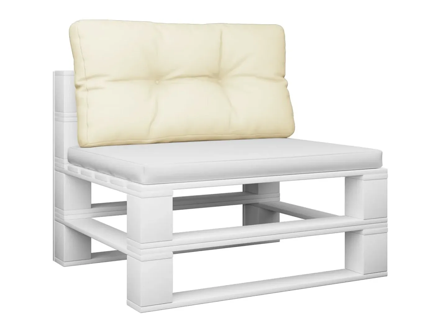 Clicnbuy Ropa De Casa-Cojín para sofá de palets tela 70x40x12 cm Crema