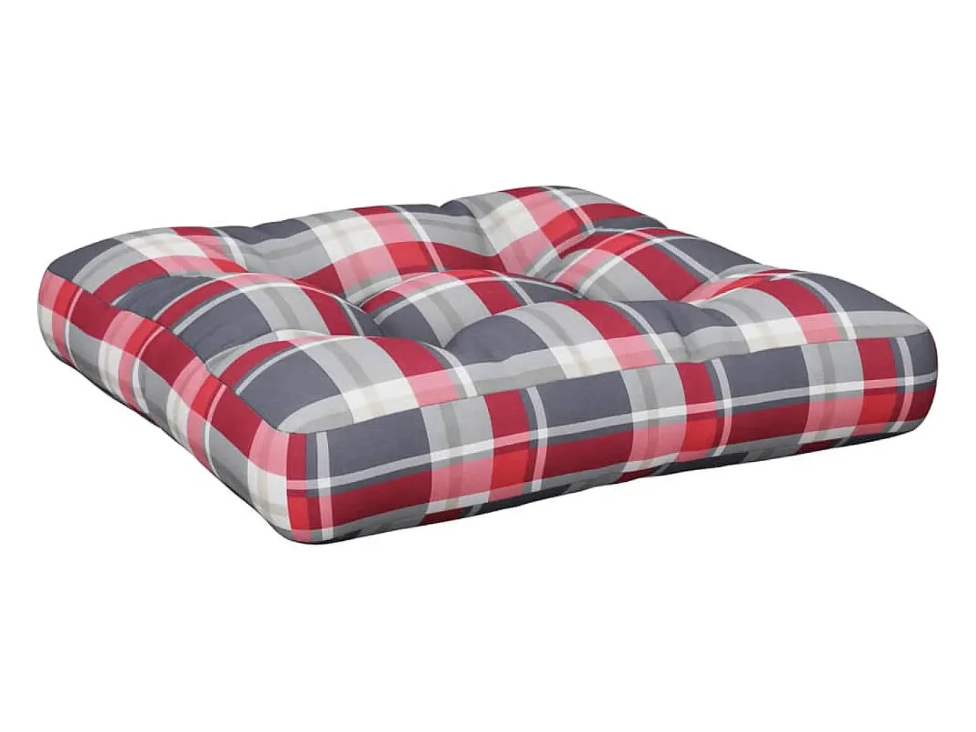 Clicnbuy Cojín para sofá de palets tela cuadros rojo 58x58x10 cm Multicolor New