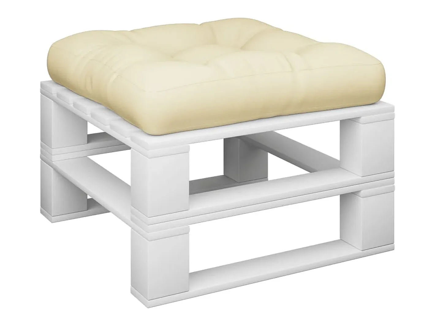 Clicnbuy Ropa De Casa-Cojín para sofá de palets tela 60x61,5x10 cm Crema