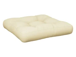 Clicnbuy Ropa De Casa-Cojín para sofá de palets tela 60x61,5x10 cm Crema