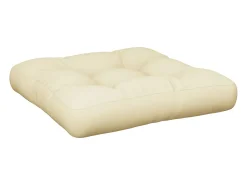 Clicnbuy Ropa De Casa-Cojín para sofá de palets tela 58x58x10 cm Crema