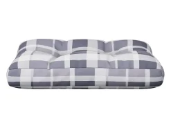 Clicnbuy Ropa De Casa-Cojín para sofá sofá de palets tela a cuadros 60x40x12 cm Gris