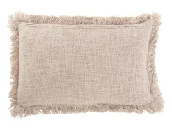 J-Line Ropa De Casa-Cojín rectangular con flecos de algodón de 60x40cm Rosa