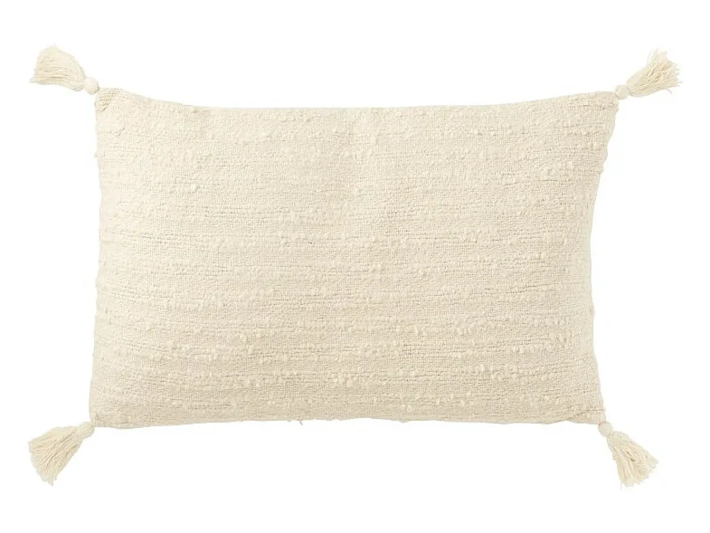 J-Line Ropa De Casa-Cojín rectangular con floca de algodón 60x40x12 cm Beige