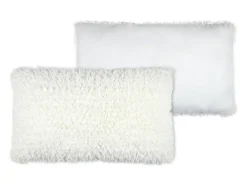 Ropa De Casa-Cojín rectangular imitación piel de oveja Blanco