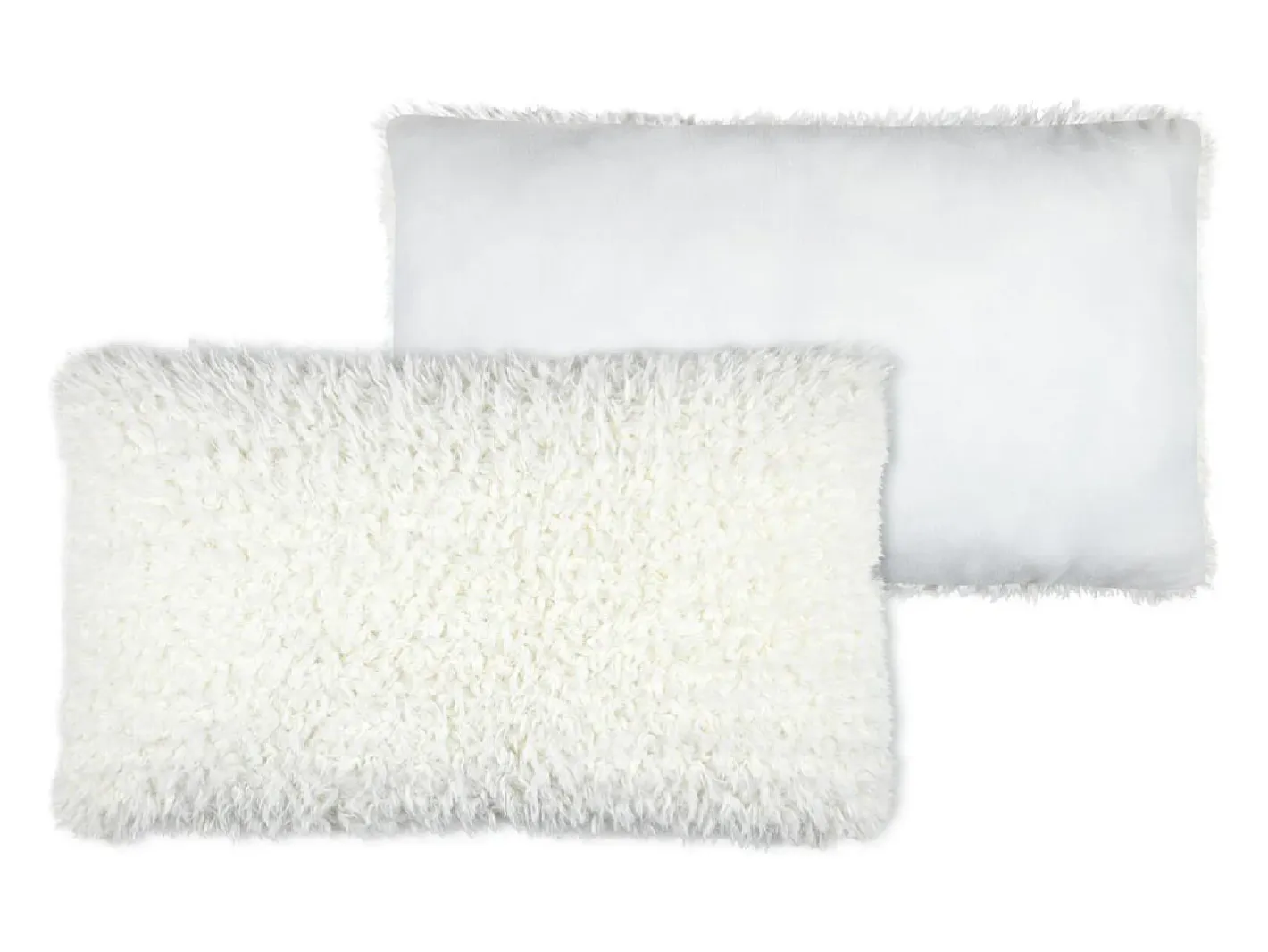 Ropa De Casa-Cojín rectangular imitación piel de oveja Blanco
