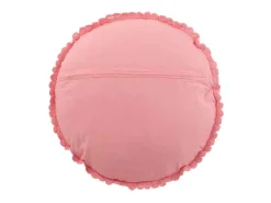 Sale J-Line Cojín redondo con encaje de algodón 38 x 38 cm Rosa