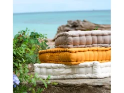 Soleil d'ocre Ropa De Casa-Cojín tapizado algodón 50x50x10 cm PANAMÁ , por Blanco