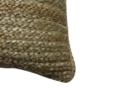 OZAIA Ropa De Casa-Cojín trenzado 100% jute - 60 x 60 cm - Natural - ZAMBAI Color natural claro