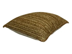 OZAIA Ropa De Casa-Cojín trenzado 100% jute - 60 x 60 cm - Natural - ZAMBAI Color natural claro