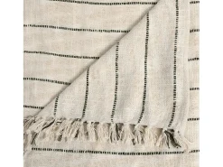 Best Atmosphera Colcha de algodón a rayas 260 x 240 cm Beige