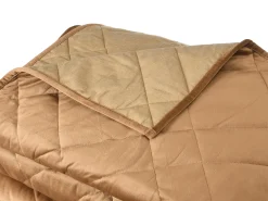OZAIA Ropa De Cama-Colcha de terciopelo acolchado - 225 x 220 cm - - PRILIO Camel